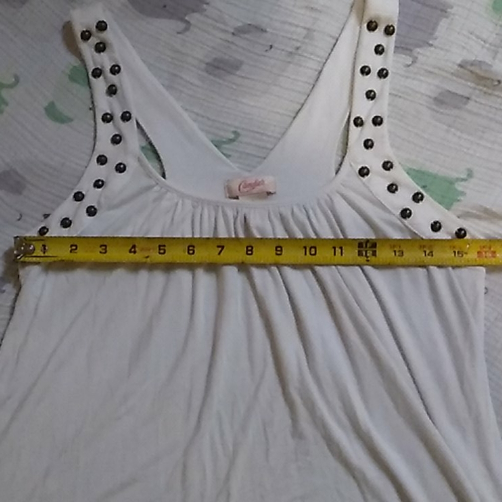Candie's White Flowy Racerback Tank - Picture 6 of 10